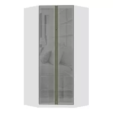 Guarda Roupa Modulado Canto Closet Com Vidro Reflecta Prata