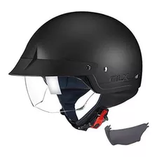 Glx Cruiser Scooter Motocicleta Medio Casco Aprobado Por Dot