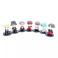 Set 7 Figuras Miembros Bts Kpop K-pop Grupo De Colección M3