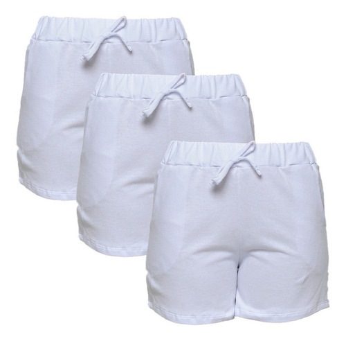 Kit Com 3 Shorts De Moletim Style Feminino