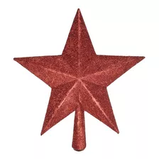 Ponteira Estrela Decoração Arvore De Natal 20cm Cor Vermelha