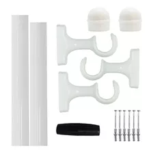 Kit Varão 4,0 Metros 28mm Para Cortinas Várias Cores Simples Cor Branco