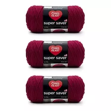 Hilo Rojo Heart Super Saver, Color Burdeos, Paquete De 3 Uni