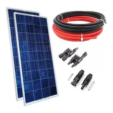 Kit Painel Solar Placa Célula 150w + Cabo 20m + Conector Mc4