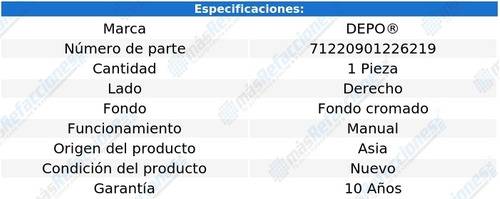 Faro Der Fdo Crom Manual P/halog Volkswagen Bora 05-10 Depo Foto 4