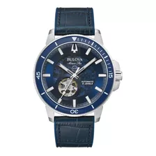 Reloj Bulova Automatico Para Hombre 96a291 Marine Star Azul