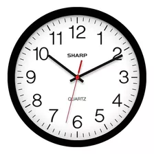 Reloj De Pared Sharp Negro, Silencioso, Sin Tictac, 12 Pulga