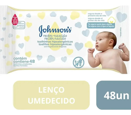 Toalhas Umedecidas Johnson's Recem Nacido 48 Unidades