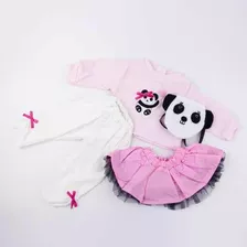 Roupinha Boneca Bebê Reborn, Silicone Adora Panda