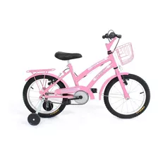 Bicicleta De Passeio Infantil Wrp Cindy Baby Aro 16 Freios V-brakes E Cantilever Cor Rosa Com Rodas De Treinamento