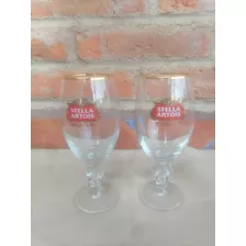 2 Copas De Cristal Cerveza Stella Artois Bélgica Colección