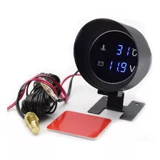 Voltímetro + Marcador De Temperatura Automotivo Universal