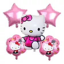 Set De 5 Globos Metalicos De Hello Kitty 60cm