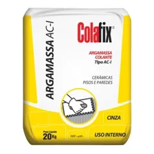 Argamassa / Cimento Cola Cinza Ac1 Emb Papel 20 Kg Colafix