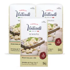 Semolina De Trigo Venturelli Kit Com 3 Pacotes De 5 Kg 