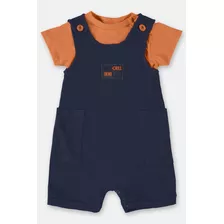 Conjunto Up Baby Infantil 100%algodão Menin Body+jardineira 