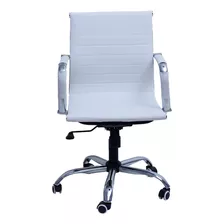 Cadeira De Escritório Esteirinha Baixa Prizi - Branca Material Do Estofamento Couro Sintético