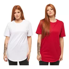 Combo 02 Camisetas Feminina Oversized Longline Swag C1