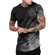 Camiseta Camisa Masculina Long Line Anoitecer Estampada Top