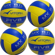 Kit 4 Bolas Volei Oficial Vitoria Mx 8.0 Pro Ultra Macia