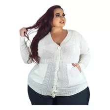 Blusa De Frio Feminino Plus Size Casaco Tricô Tam Especial60
