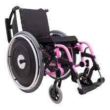 Cadeira De Rodas K3 Alumínio Pés Removíveis 38cm Rosa Pink