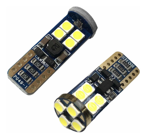 Set ( 2 ) Bulbos T10 Pellizco 12 Smd Led 12v Canbus Xenn 6k Foto 10