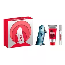 Kit De Edición Carolina Herrera De 212 Héroes Para Hombre, 90 Ml, Sg, 100 Ml Y Ts