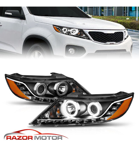 Par Faro Negro Led Kia Sorento Lx 2012 3.5l Foto 3