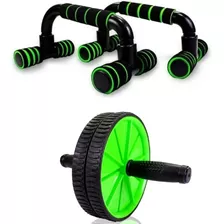 Barra Flexão Apoio + Roda Abdominal Exercícios Musculação