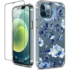 Funda Giika Para iPhone 12/12 Pro Blue Flower