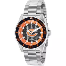 Reloj De Pulsera Plateado Invicta 36934 De La Nfl Chicago Be