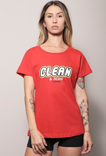 Camiseta Feminina Clean & Jerk Crosstrainning Lpo Vemelha