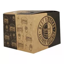 100 Caixa Box Embalagem Delivery Hamburguer Gourmet Al-g15