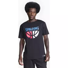 Camiseta Spalding Logo Ball - Preto E Azul