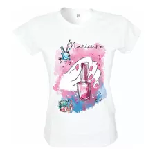 Camiseta Profissões Manicure Baby Look Feminina