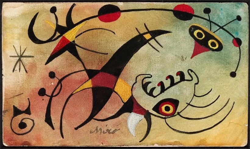 Poster Foto Hd Joan Miró 60x100cm Obra Cálculo Do Pássaro