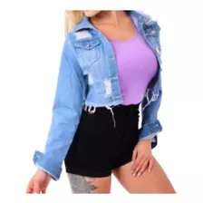 Campera Jeans Corta Rotas Y Deflecadas