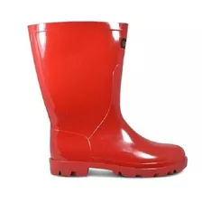 Bota De Lluvia Dama Caña Corta Rojo