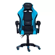 Cadeira De Escritório Racer X Comfort Gamer Azul-claro