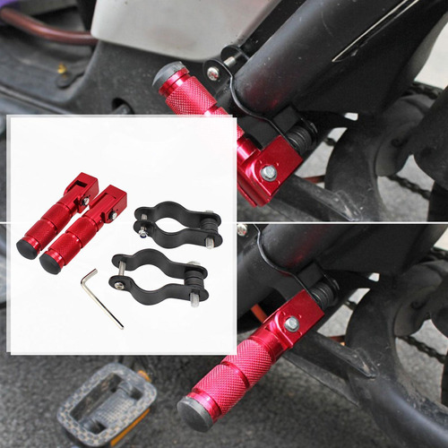 Clavijas Universales Para Motocicletas, Reposapis Rojo Foto 5