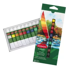 Estojo De Oléo Academy Derwent Com 12 Tubos 12ml