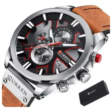 Reloj Curren Hombre Cuero Cronógrafo Caballero 