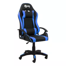 Cadeira Gamer Ergonômica Estofado Pu - Preta E Azul - Syrax