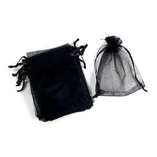 Saco De Organza Preto 9x12 Com 50 Unidades Presente