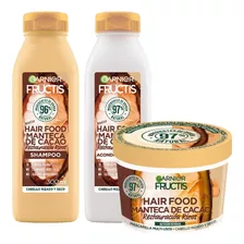 Fructis Hair Food Cacao Shampoo + Acond + Tratamiento 