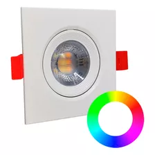 Spot Led Smart 5w Embutir Quadrado 2700k/6500k Rgb Bivolt Cor Branco 110v/220v