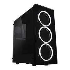 Gabinete Gamer Raidmax Neon G21 Led White 3 Coolers Ventana Color Negro