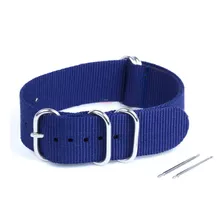 Pulseira Relógio Nato Zulu Nylon 18mm Azul Marinho 5 Anéis