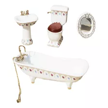 4 Accesorios De Baño Con Forma De Casa De Muñecas En Miniatu